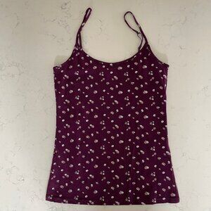 Simons Twik Green Co. Floral Organic Cotton Camisole Purple Pink Blue Sz XS NWOT